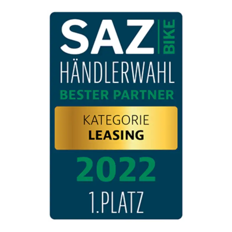JobRad gewinnt SAZbike Händlerwahl bester Partner 2022 1. Platz Kategorie Leasing